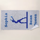 ガールズジムティクスビームクイーンフェイクグリッター ビーチタオル (正面)