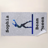 ガールズジムティクスビームクイーンフェイクグリッター ビーチタオル (正面)