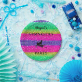 ガールズジムティクスレインボースパークル誕生日プレート ペーパープレート (パーティー)