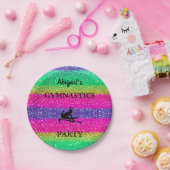 ガールズジムティクスレインボースパークル誕生日プレート ペーパープレート (パーティー)