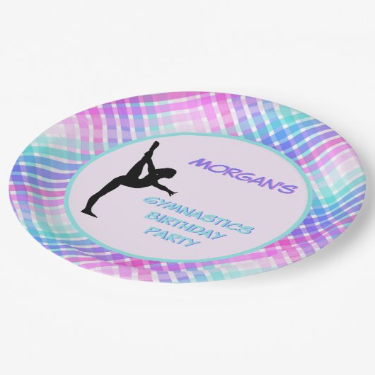 ガールズジムティクス誕生日かわいらしパステルプライド ペーパープレート (アングル)