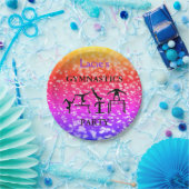 ガールズジムティクス誕生日スパークル名前をカスタムする ペーパープレート (パーティー)