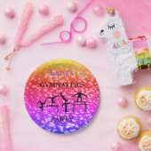 ガールズジムティクス誕生日スパークル名前をカスタムする ペーパープレート (パーティー)