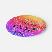 ガールズジムティクス誕生日スパークル名前をカスタムする ペーパープレート (アングル)