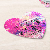 ガールズジムティクス誕生日素朴スパークルカスタムー ペーパーコースター (アングル)