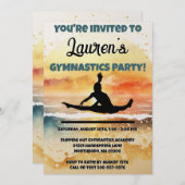 ガールズジムティックスサンセットビーチ誕生日 招待状 (正面/裏面)