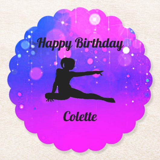 ガールズジムティックスハッピーバースデー紙コースター ペーパーコースター (正面)