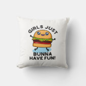 ガールズジャストブンナウィーズおもしろいおもしろいバーガープン クッション (正面)