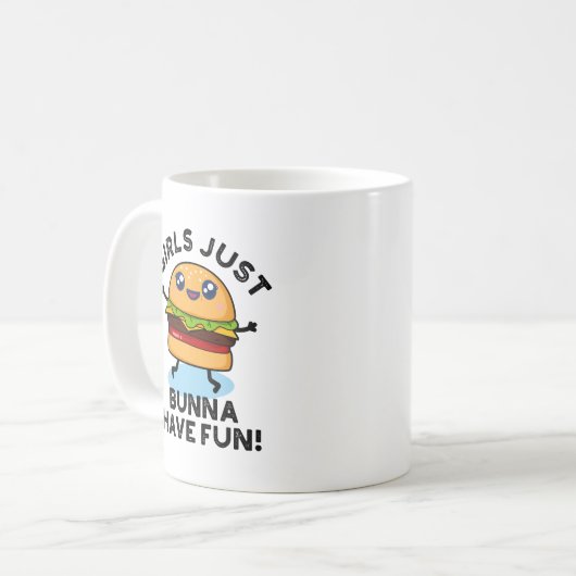 ガールズジャストブンナウィーズおもしろいおもしろいバーガープン コーヒーマグカップ (正面左)