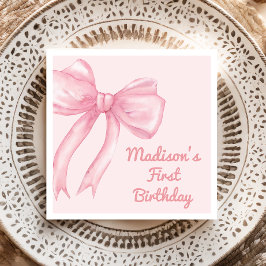 ガールズジャストワンズワンピンクボウコケット誕生日 スタンダードランチョンナプキン