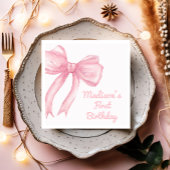 ガールズジャストワンズワンピンクボウコケット誕生日 スタンダードランチョンナプキン