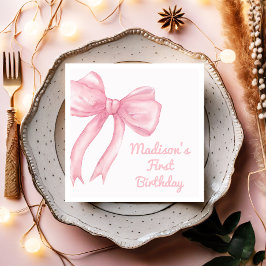 ガールズジャストワンズワンピンクボウコケット誕生日 スタンダードランチョンナプキン