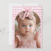 ガールズジャストワンズワンピンクボウコケット誕生日 招待状 (裏面)