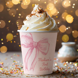 ガールズジャストワンズワンピンクボウコケット誕生日 紙コップ