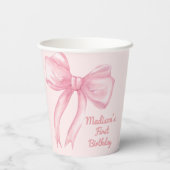 ガールズジャストワンズワンピンクボウコケット誕生日 紙コップ (裏面)