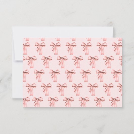 ガールズジャストワンピンクボウファースト誕生日 サンキューカード (裏面)