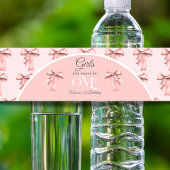 ガールズジャストワンピンクボウファースト誕生日 ペットボトルラベル