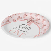 ガールズジャストワンピンクボウファースト誕生日 ペーパープレート (アングル)