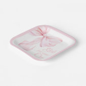 ガールズジャストワンピンクボウ紙プレート ペーパープレート (傾斜あり)