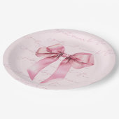 ガールズジャストワンピンクボウ誕生日 ペーパープレート (アングル)