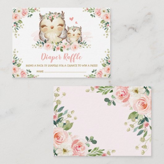 ガールズジャングルサファリワイルドアニマルズおむつラッフル エンクロージャーカード (正面/裏面)