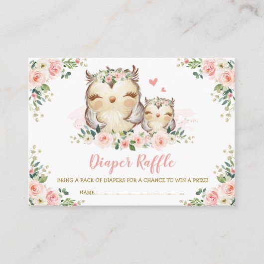 ガールズジャングルサファリワイルドアニマルズおむつラッフル エンクロージャーカード (正面)