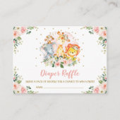 ガールズジャングルサファリワイルドアニマルズおむつラッフル エンクロージャーカード (正面)