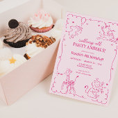 ガールズジャングルズゾーサファリアニマルズ誕生日 招待状