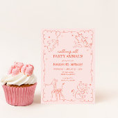 ガールズジャングルズゾーサファリアニマルズ誕生日 招待状