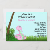 ガールズジャングルピンクスネークバースデーパーティーへの招待 招待状 (裏面)