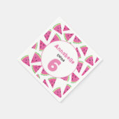 ガールズスイカバースデーパーティー紙プレート スタンダードカクテルナプキン (角)