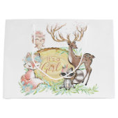 ガールズスイートウッドランドベビーシャワー ラージペーパーバッグ (正面)