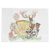 ガールズスイートウッドランドベビーシャワー ラージペーパーバッグ (裏面)