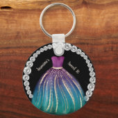 ガールズスイート16ドグラデーションレスとラインストーン キーホルダー (正面)