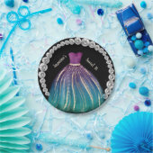 ガールズスイート16ドグラデーションレスとラインストーン ペーパープレート (パーティー)