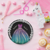 ガールズスイート16ドグラデーションレスとラインストーン ペーパープレート (パーティー)