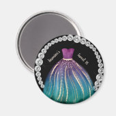 ガールズスイート16ドグラデーションレスとラインストーン マグネット (正面/裏面)