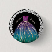 ガールズスイート16ドグラデーションレスとラインストーン 缶バッジ (正面)