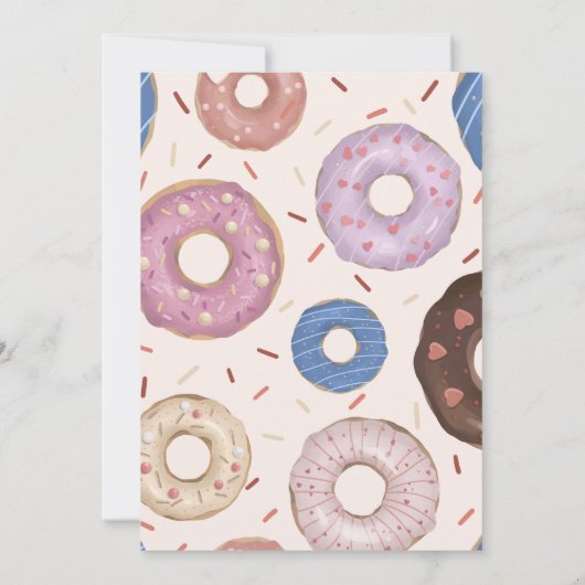 ガールズスウィートワンドーナッツパステルファースト誕生日 招待状 (裏面)