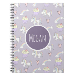 ガールズスクールドードルユニコーンパターン名 ノートブック