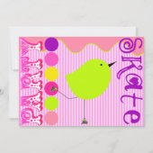 ガールズスケートパーティの招待状テンプレート 招待状 (正面)