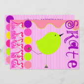 ガールズスケートパーティの招待状テンプレート 招待状 (正面/裏面)