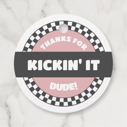 ガールズスケー市松模様にボードグルーヴィー素晴らしい誕生日 フェイバータグ (裏面)