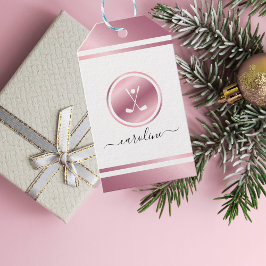 ガールズスポーツゴルフピンクローズゴルファーの名前 ギフトタグ