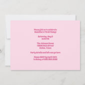 ガールズスランバーパーティーかわいらし誕生日ピンクスリープバー 招待状 (裏面)