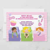 ガールズスランバーパーティースリーパーパジャマ招待状 招待状 (裏面)