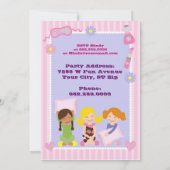 ガールズスランバーパーティースリーパーパジャマ招待状 招待状 (裏面)