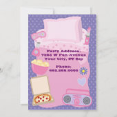 ガールズスランバーパーティースリーパーパジャマ招待状 招待状 (裏面)