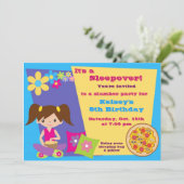 ガールズスランバーパーティースリーパーパジャマ招待状 招待状 (スタンド正面)