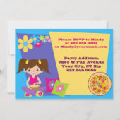 ガールズスランバーパーティースリーパーパジャマ招待状 招待状 (裏面)